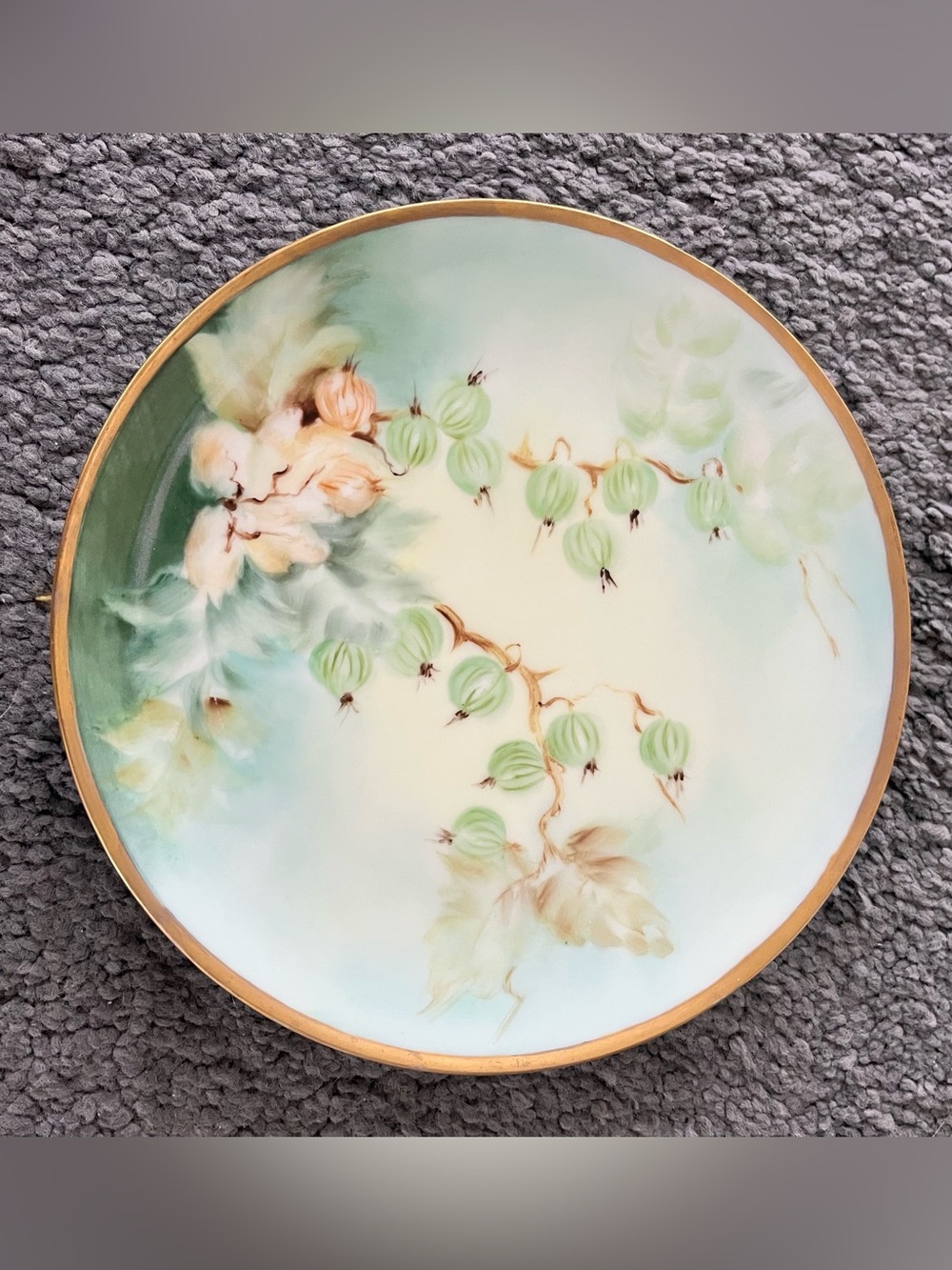 Vintage Haviland Limoges, France: Porcelain Gold-Rimmed 7.5” Hand Painted Plate